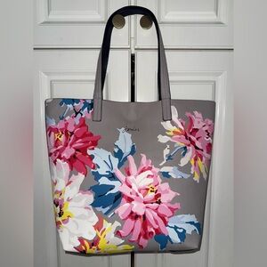 Joules Women's Revery Print Reversible Shoulder Bag Grey Whitstable Floral